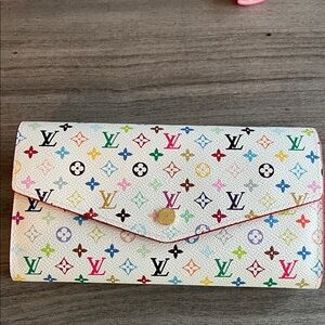 Louis Vuitton White Multicolor Monogram Envelope Wallet